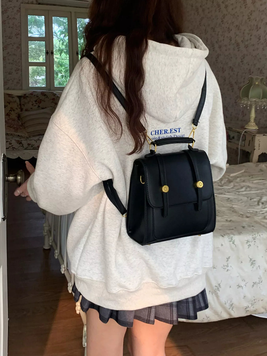 Structured Mini Backpack - Vegan Leather - view 5 - Varex HQ