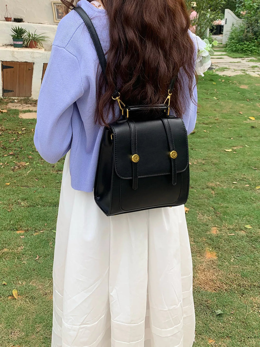 Structured Mini Backpack - Vegan Leather - view 7 - Varex HQ