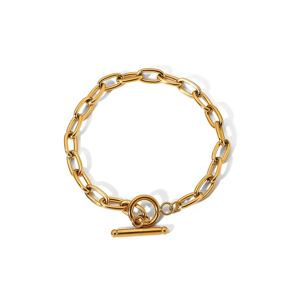 Toggle Chain Bracelet – 18K Gold-Plated Stainless Steel – view 5 – Varex HQ