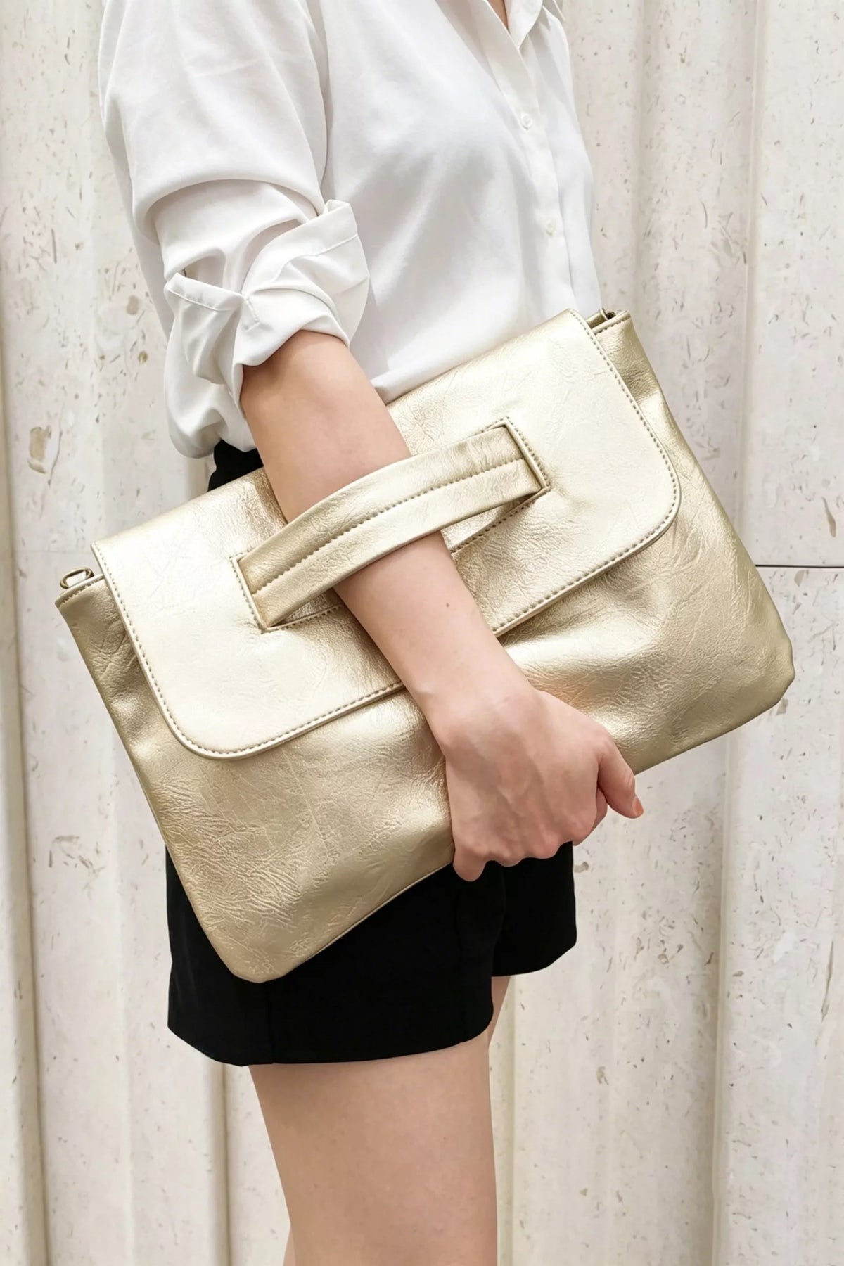 Vintage Envelope Clutch - Faux Leather - view 10 - Varex HQ