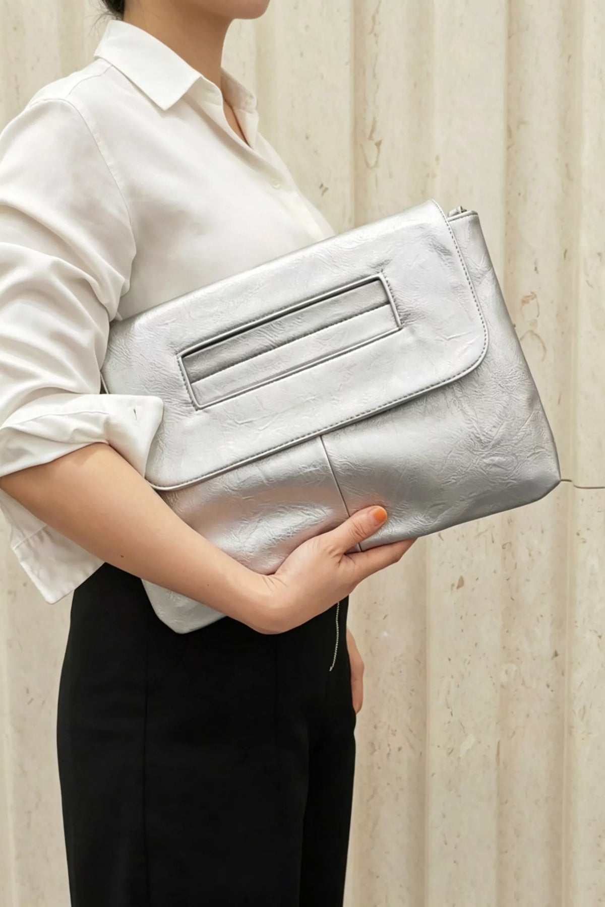 Vintage Envelope Clutch - Faux Leather - view 11 - Varex HQ