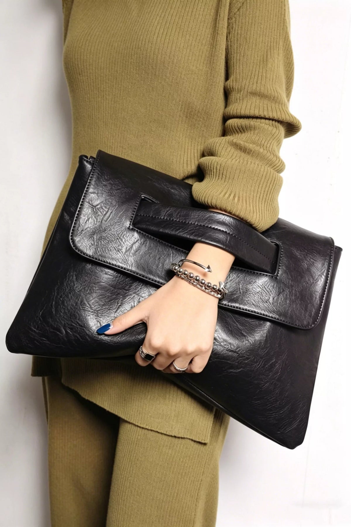 Vintage Envelope Clutch - Faux Leather - view 7 - Varex HQ