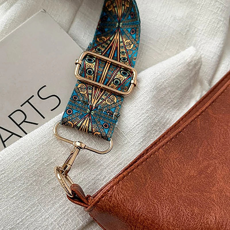 Woven-Strap Vegan Leather Boho Hobo Tote, additional product photo – Varex HQ