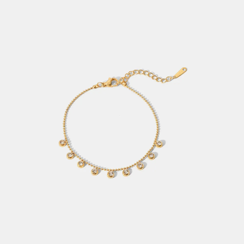 Zircon Charm Bracelet – Gold-Plated Stainless Steel – view 1 – Varex HQ